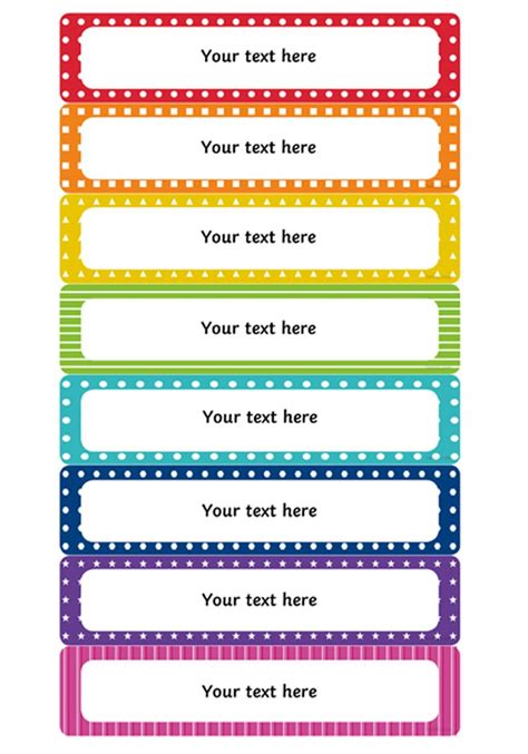 Colorful Name Tags With Polka Dots On Them