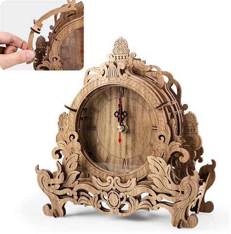 Buy 3d Wooden Puzzles Clock Models For Adults To Build Desk Table