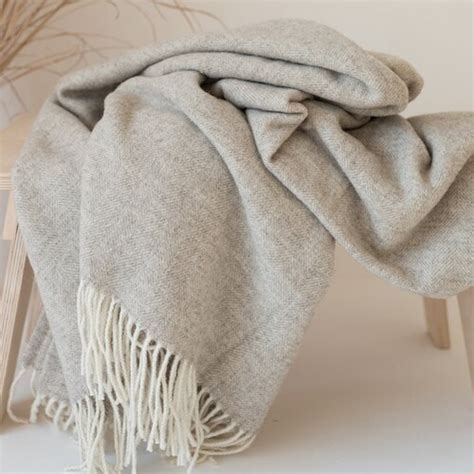 Merino Wool Blanket 100 Natural Fine Merino Wool Throw In Etsy