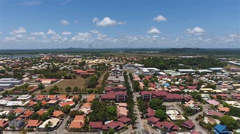 Kourou aerial view front beach with neighbourhoods. French Guiana Stock ...