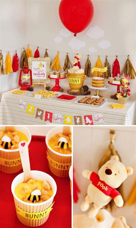 Classic Modern Winnie The Pooh Baby Shower Hostess With The