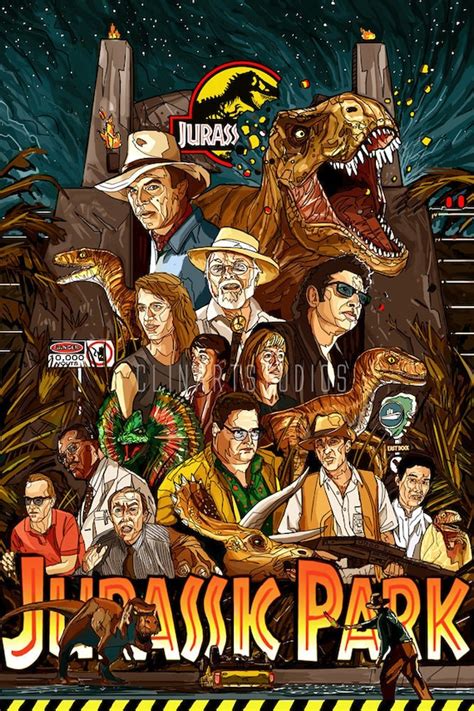 Jurassic Park Poster Print Original Movie 13in X 19in Etsy