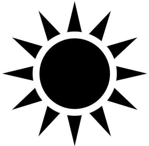 Best Photos Of Simple Black And White Sun Clip Art Black And