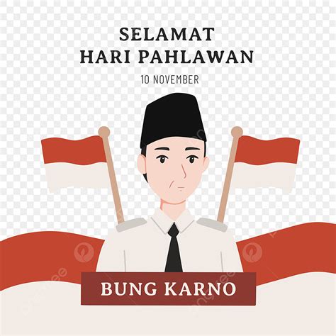 Gambar Ilustrasi Poster Bung Karno Untuk Hari Pahlawan Indonesia Dalam