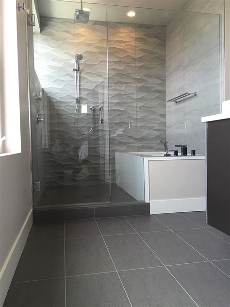 Stylish And Modern Bathroom Design Ideas With Chic Grey Tiles Art