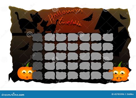 Calendario De Halloween Stock De Ilustración Ilustración De Palo