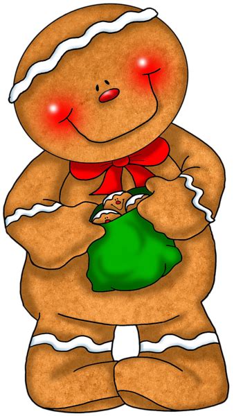 Transparent Gingerbread With Green Bag Png Clipart Gallery