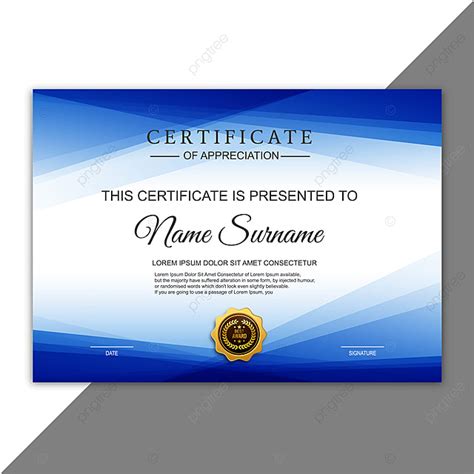Abstract Creative Certificate Of Appreciation Award Template Vec