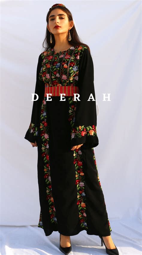 Dina Hand Embroidered Palestinian Dress Thobe Deerah Palestinian Embroidery Fashion
