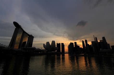 Singapore Cityscape In The Evening Editorial Stock Photo Image Of Background Light