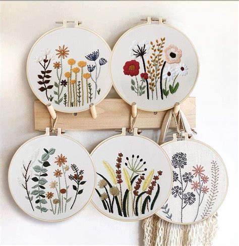 Amazon.com: Lovedfull 5 Sets Stamped Embroidery Kit, Hand Embroidery Kits for with Pattern ...