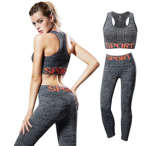 mesh yoga set tracksuit women gym clothing solid letter fitness sport suit female summer running