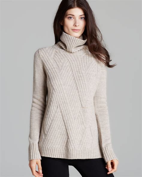 Lyst Vince Sweater Traveling Turtleneck In Natural