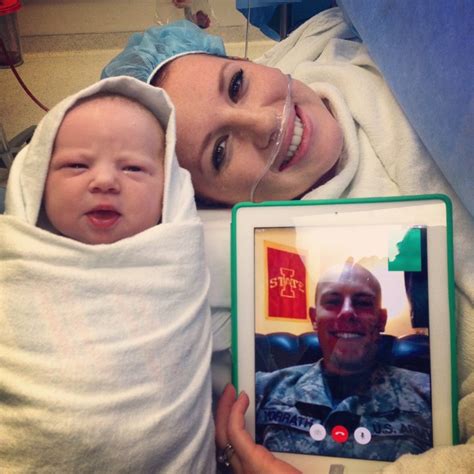 Deployed Soldier Surprises Wife One Day Old Daughter After Watching Birth On Ipad