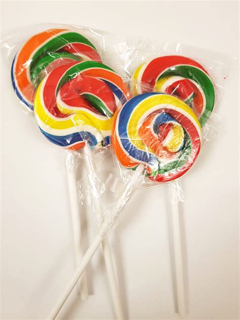 Take this lollipop is a personalized entertainment experience. Round Rainbow Lollipop - The Sassafras Sweet Co.