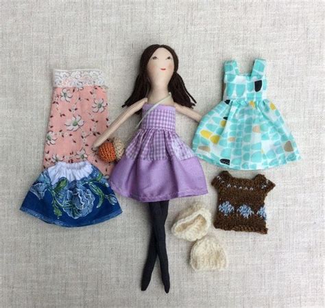 Fabric Dolldress Up Doll Handmade Cloth Doll Doll Set Play Etsy