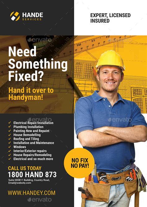 The tools you'll need on the job are not the only start up costs you should consider. Handyman Services Flyer | Handyman services, Handyman ...