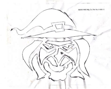 Witch Drawing Face Stencils Pumpkin Witch