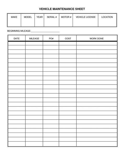 See screenshots, read the latest customer reviews, and compare ratings for vehicle maintenance log. Vehicle Service Sheet Template in 2020 | Vehicle ...