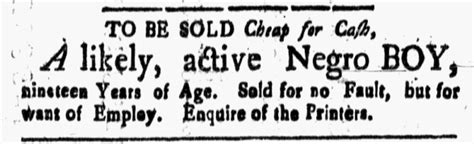 Slavery Advertisements Published April 6 1770 The Adverts 250 Project