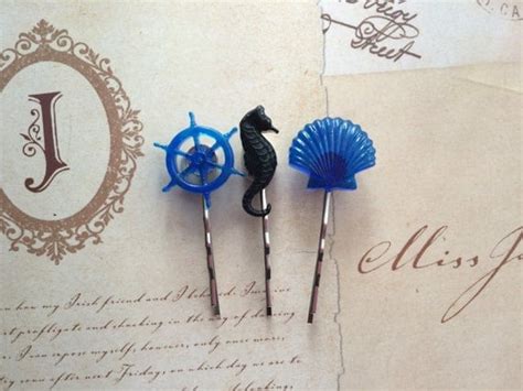 Items Similar To Ocean Themed Nautical Hair Pins 3 On Etsy