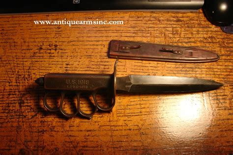Antique Arms Inc Us Model 1918 Trench Knife W Orig Scabbard Mfd