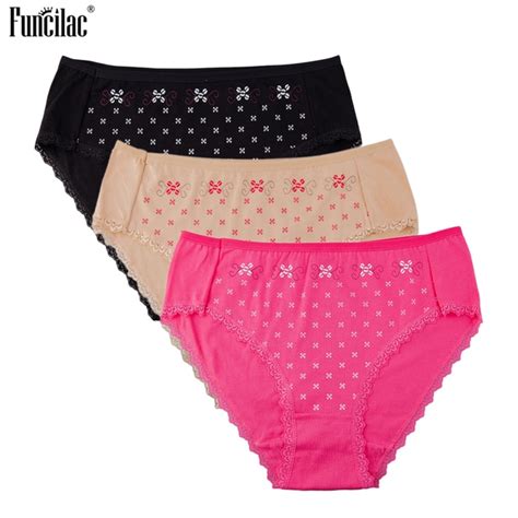 Buy Funcilac Women Underwear Lace Plus Size Sexy Cotton Briefs For Ladies
