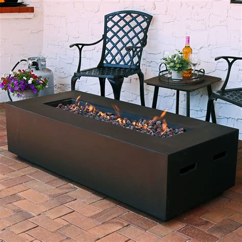 Great buy as i have seen for a lot more on other websites. Sunnydaze Brown LP Gas Modern Fire Pit Coffee Table w ...