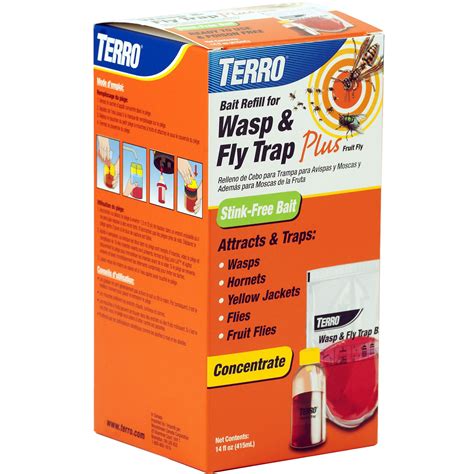 Terro T515 Wasp And Fly Trap Plus Fruit Fly Refill