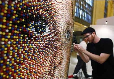 Pin Art Artwork Made Of Push Pins By Artist Eric Daigh Is Seen On