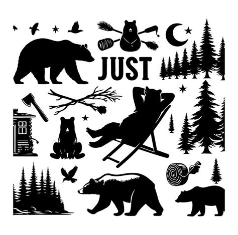 Premium Vector Bear Silhouettes On The White Background