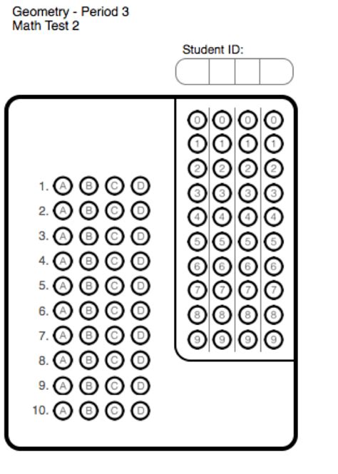 Act Bubble Sheet Printable