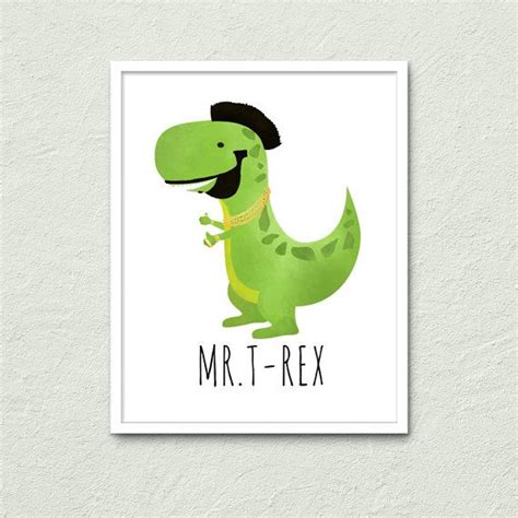 Mr T Rex Digital 8x10 Printable Poster Funny Dinosaur Puns Dinosaurs