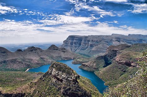 River Canyon Nature Landscape Mountain Clouds Cliff South Africa