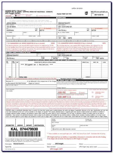 Bill Of Lading Form Xpo Templates Resume Examples Free Nude Porn Photos