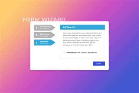 Web Project Multi Step Wizards Css Ui Ux Interactive Cards
