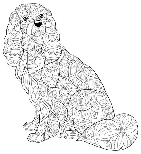Adult Coloring Bookpage A Cute Dog Image For Relaxing Activityzen Art
