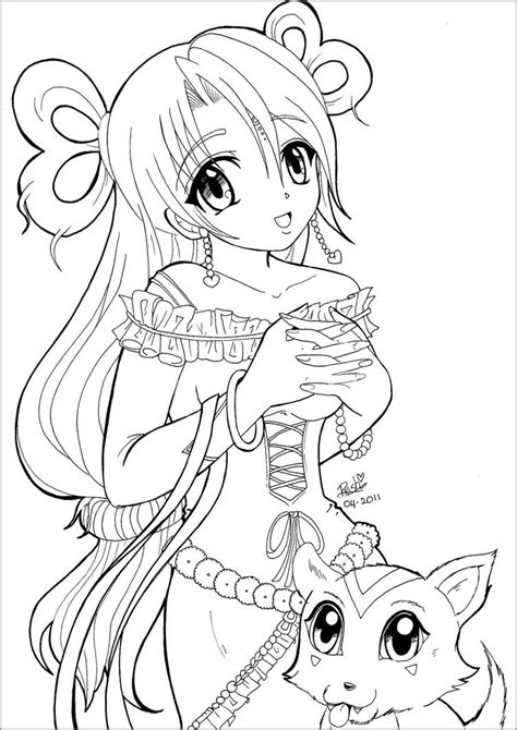 Anime Girl Coloring Pages Coloringbay