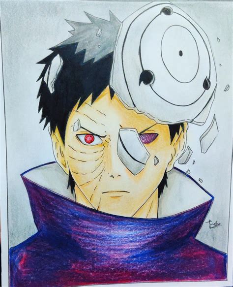 Uchiha Obito As Tobi Naruto Sketch Drawing Eye Drawin