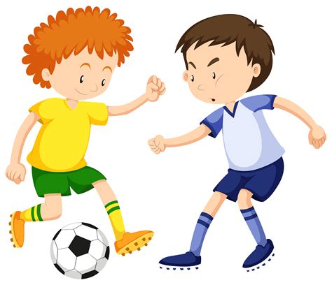 Boys Playing Soccer Together 365355 Vector Art At Vecteezy