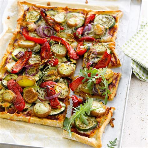 Pizza aux légumes grillés Recette
