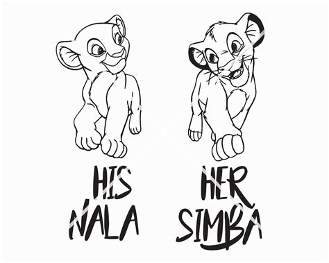 Disney Lion King Svg His Nala Her Simba Shirt Decal Transfer Etsy