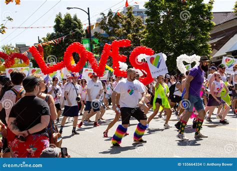 Vancouver British Columbia Canada August 4 2019 People Take Part In The Vancouver Gay
