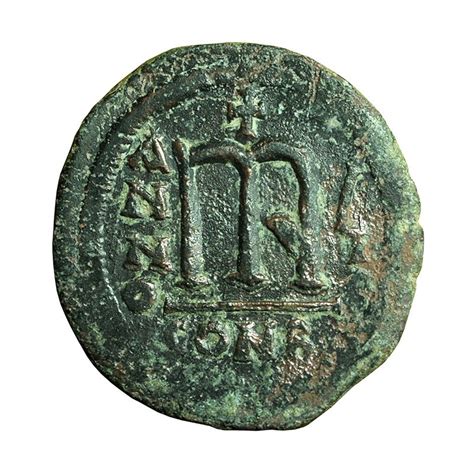 Byzantine Coin Tiberius Ii Constantine Follis Const Mint Ae34mm Large