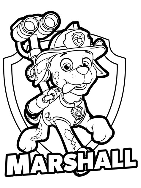 Gratuitamente La Marshall Paw Patrol Dibujos Para Colorear Para Niños