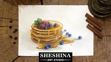 How To Draw Pancakes With Soft Pastels Food Illustration YouTube