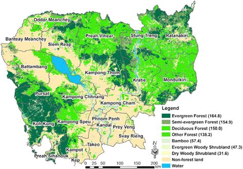 Forest Cover Map By Province According To Nine Land Use Categories