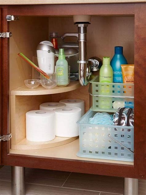 Clever bathroom storage bathroom storage solutions under sink storage bathroom rack bathroom shelves bathroom vanities bathroom the 2 tier expandable adjustable under sink shelf storage shelves is an ideal organizer for your kitchen and bathroom. Creative Under Sink Storage Ideas - Hative