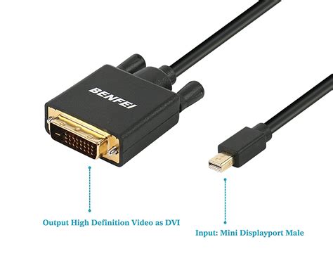 Mini Displayport To Dvi 6 Feet Cable Benfei Mini Dp Display Port To