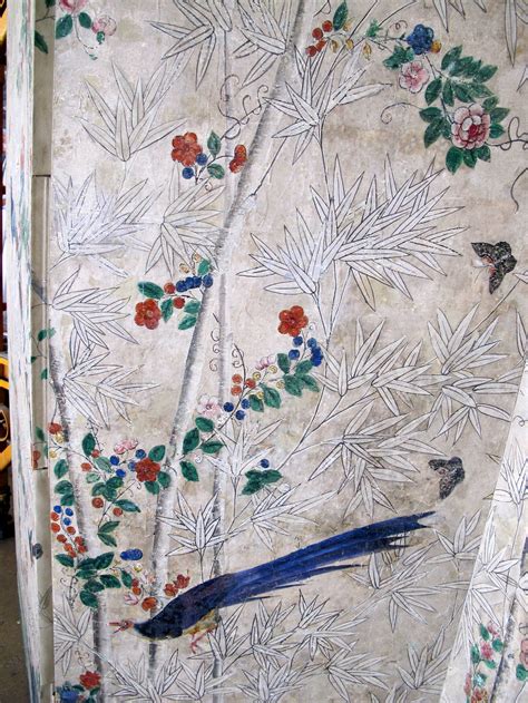 18th Century Hand Painted Chinese Wallpaper Screen At 1stdibs